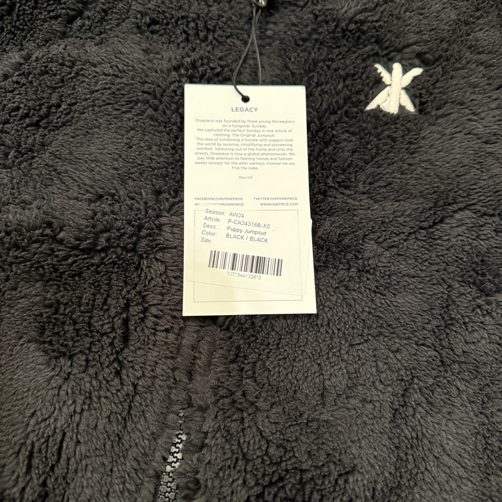 Onepiece NWT Black Puppy Sherpa XS - Picture 3 of 6